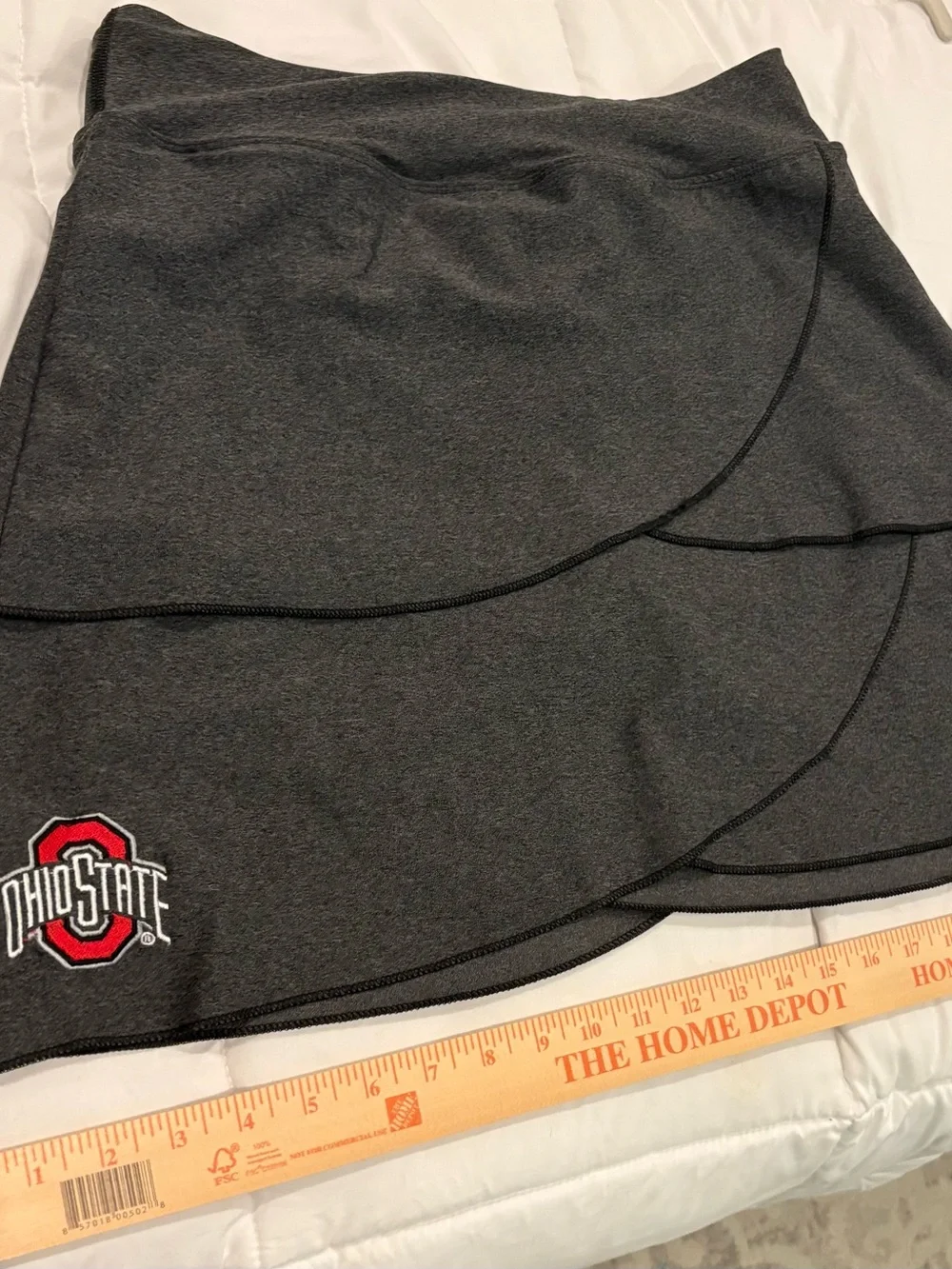 Ohio State Women's Dark Gray Layered Skirt - Collegiate Logo